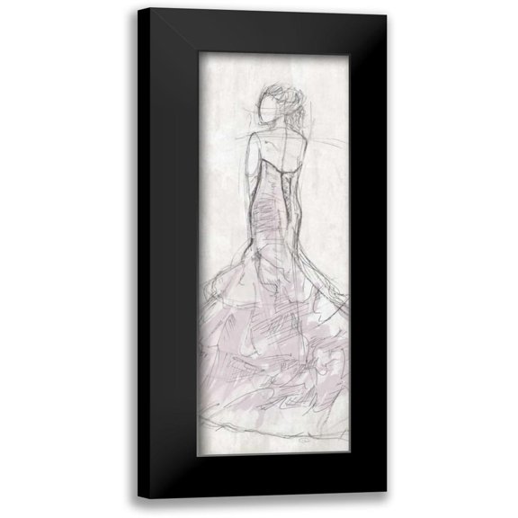 OnRei 7x14 Black Modern Framed Museum Art Print Titled - Dress Back
