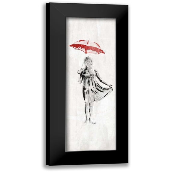 OnRei 7x14 Black Modern Framed Museum Art Print Titled - Romantic Women