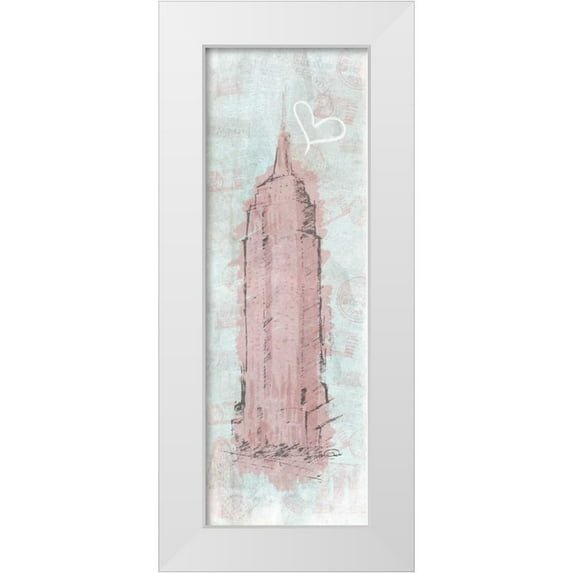 OnRei 7x14 White Modern Wood Framed Museum Art Print Titled - Romatic Empire