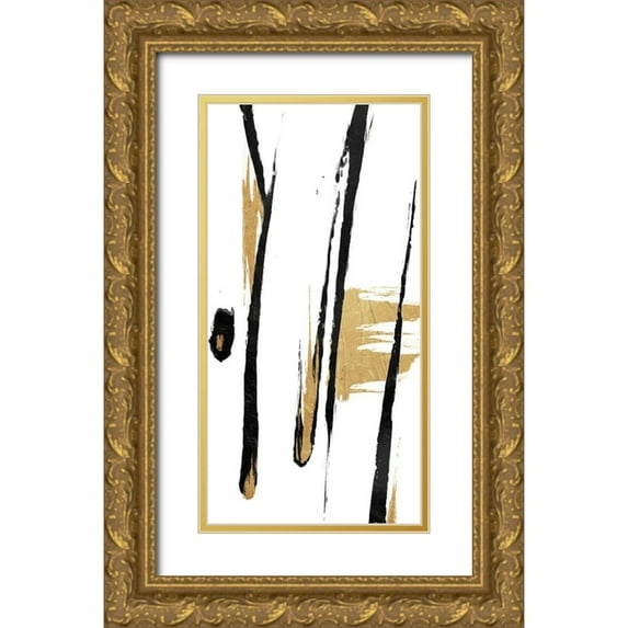 OnRei 9x14 Gold Ornate Wood Framed with Double Matting Museum Art Print Titled - Falling Star