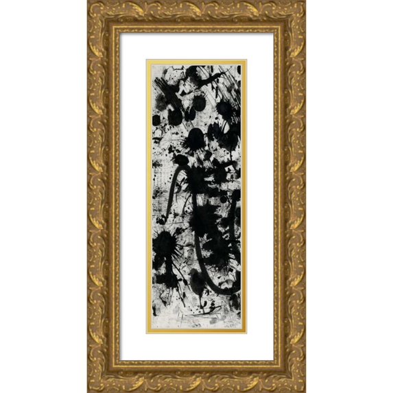 OnRei 9x18 Gold Ornate Wood Framed with Double Matting Museum Art Print Titled - Splatter
