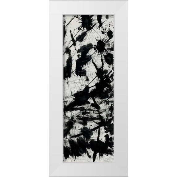 OnRei 9x18 White Modern Wood Framed Museum Art Print Titled - Splatter 2
