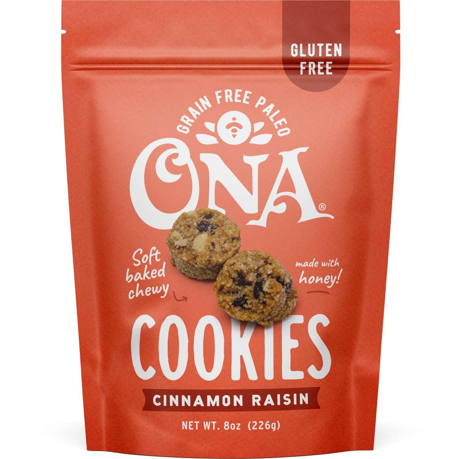 Ona Cinnamon Raisin Cookies, HHA1 Ready to eat, Gluten free, Grain free