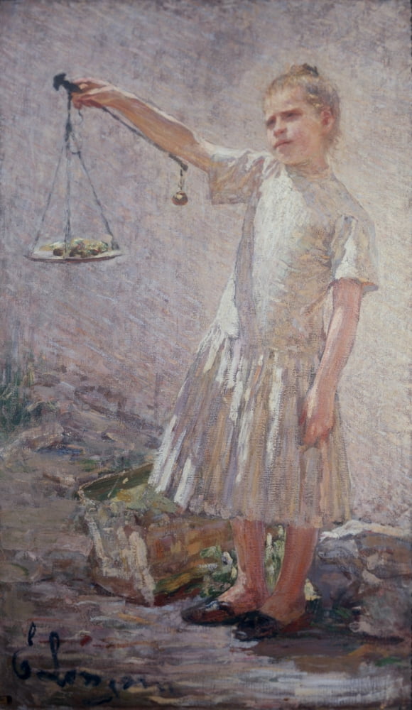 Ona Staderada Of Fruit Seller (Ona Staderada O Venditrice Di Frutta) Canvas Art - (24 x 36)