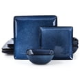 thumbnail image 1 of Onader 12 Piece Dinnerware Sets, Reactive Glaze Plates and Bowls Set for 4, Dishes Sets Serve for Steak Salad Soup, Scratch Resistant & Microwave Safe, Starry Blue, 1 of 9