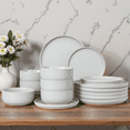 thumbnail image 1 of Onader Dinnerware Sets for 6, 18-Piece Plates and Bowls Set, Stoneware Dinning Ware Set for Kitchen, Microwave & Dishwasher Safe - Light Grey, 1 of 7