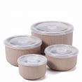thumbnail image 1 of Onader 8-Piece Ceramic Bowls with Lid, Mixing Bowls Set of 4 for Kitchen Meal Prep Food Storage Leftover, Stoneware Serving Bowl for Cooking Baking, Cappuccino Brown, 1 of 11