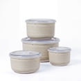 thumbnail image 1 of Onader 8 Piece Serving Bowls with Lid, Ceramic Mixing Bowls Set of 4, Food Storage Container for Soup Salad Meat Pasta Cereal Leftover, Microwave & Dishwasher Safe - Beige, 1 of 10
