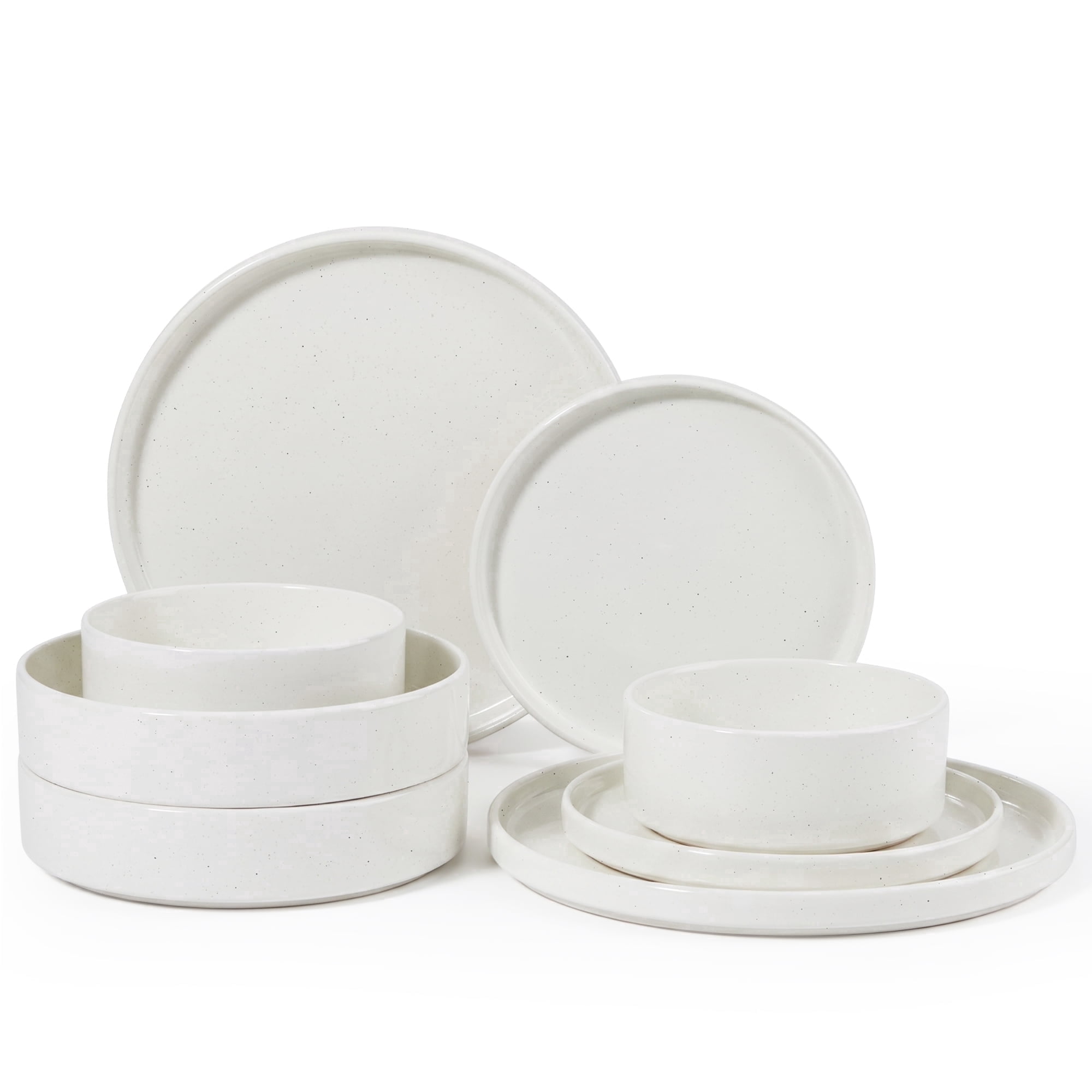 Mainstays 30-Piece Plastic Scalloped Dinnerware Bundle Set, Blue