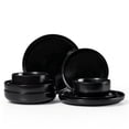 thumbnail image 1 of Onader 8-Piece Dinnerware Set, Ceramic Plates and Bowls Set for 2, Scratch Resistant Tableware Dishes Set for Kitchen Restaurant - Matte Black, 1 of 7