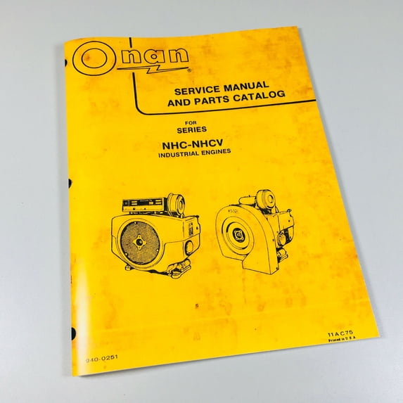 Onan Nhc Nhcv Industrial Engines Service Manual Parts Catalog