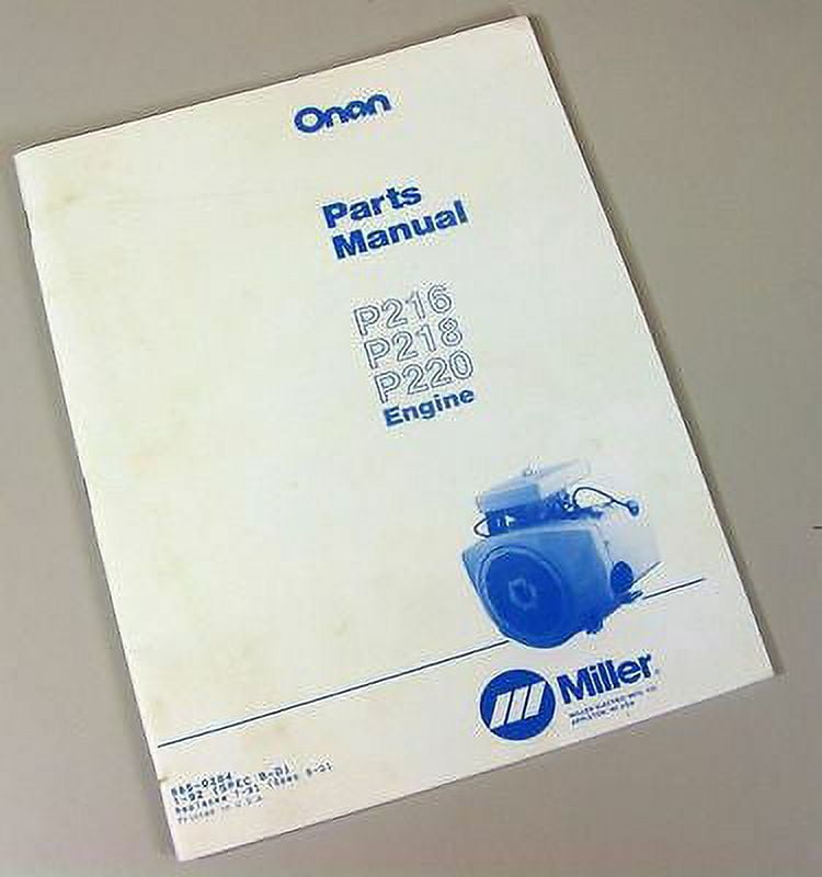 Onan P216 P218 P220 P224 Engine Parts Manual Catalog Exploded Views For