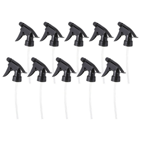 Onaparter 10pcs for bottle nozzle replacement trigger spray tops sprayer tops bottle spray for 28/ 400 watering bottle glass bottles nozzle mister spray bottle （Black）