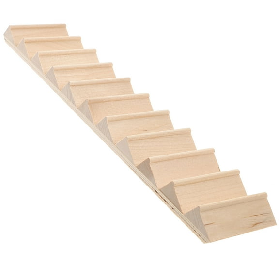 Onaparter 1PC 1/12 Mini House Staircase Miniature Wooden Stairs Without Handrail DIY Accessory As Shown
