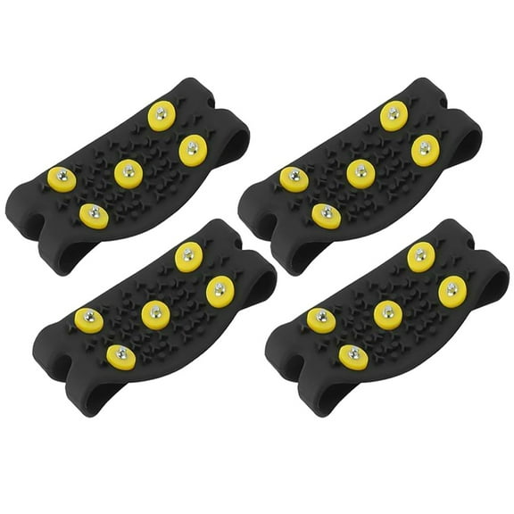 Onaparter 2 Pairs 5 Stud Non-slip Shoe Covers Clips Crampon Spikes Ice Gripper Hiking Grippers As Shown