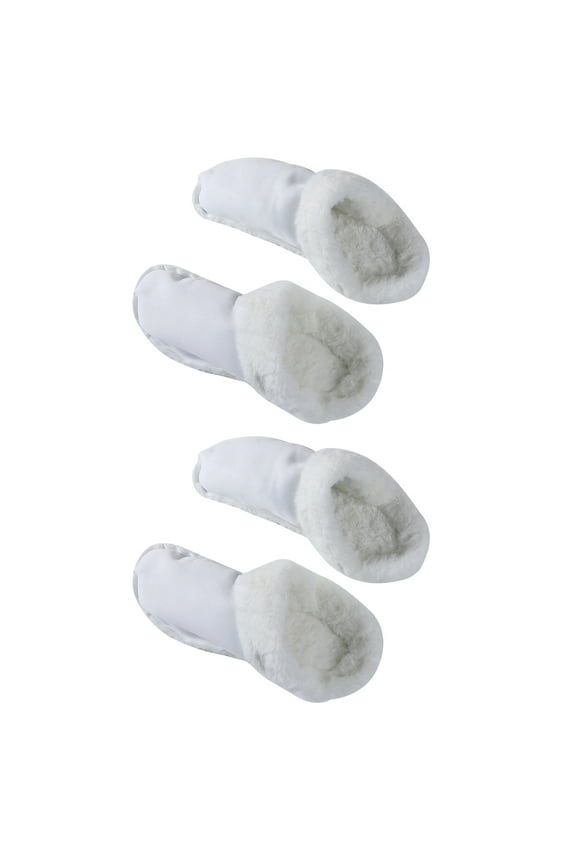 Onaparter 2 Pairs Fleece Shoe Cover Liner Booties Plush Shoes Lining Winter Warm Slippers Clog Inner Womens Socks and Women's White