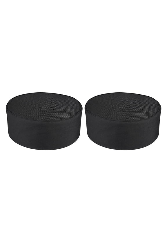 2 Pcs Chef Hat Durable Hats Kitchen Adult Black Cloth Breathable Protective Working for Men Man Black