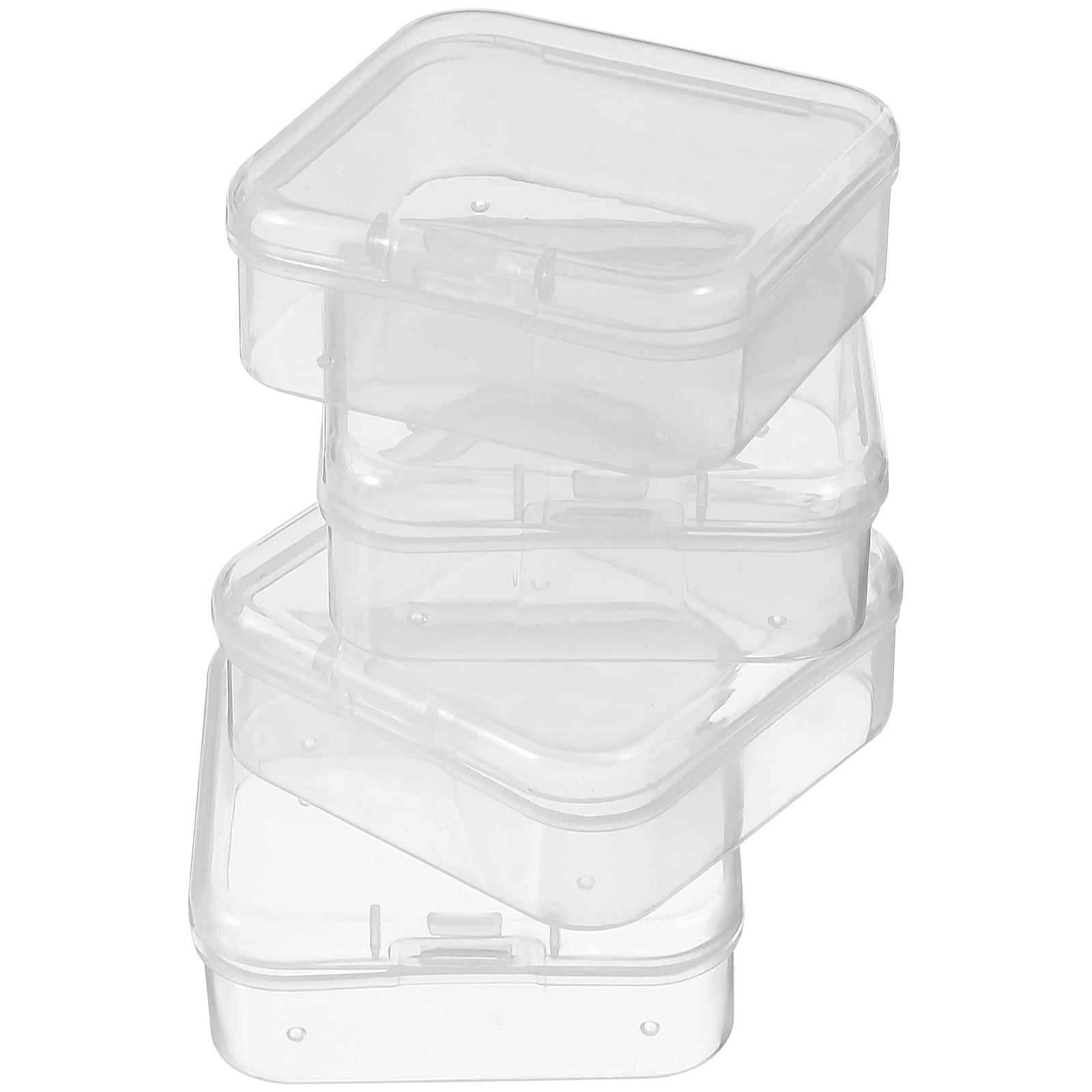 Onaparter 4 Pcs Box Clear Plastic Container Square Boxes Organizing ...
