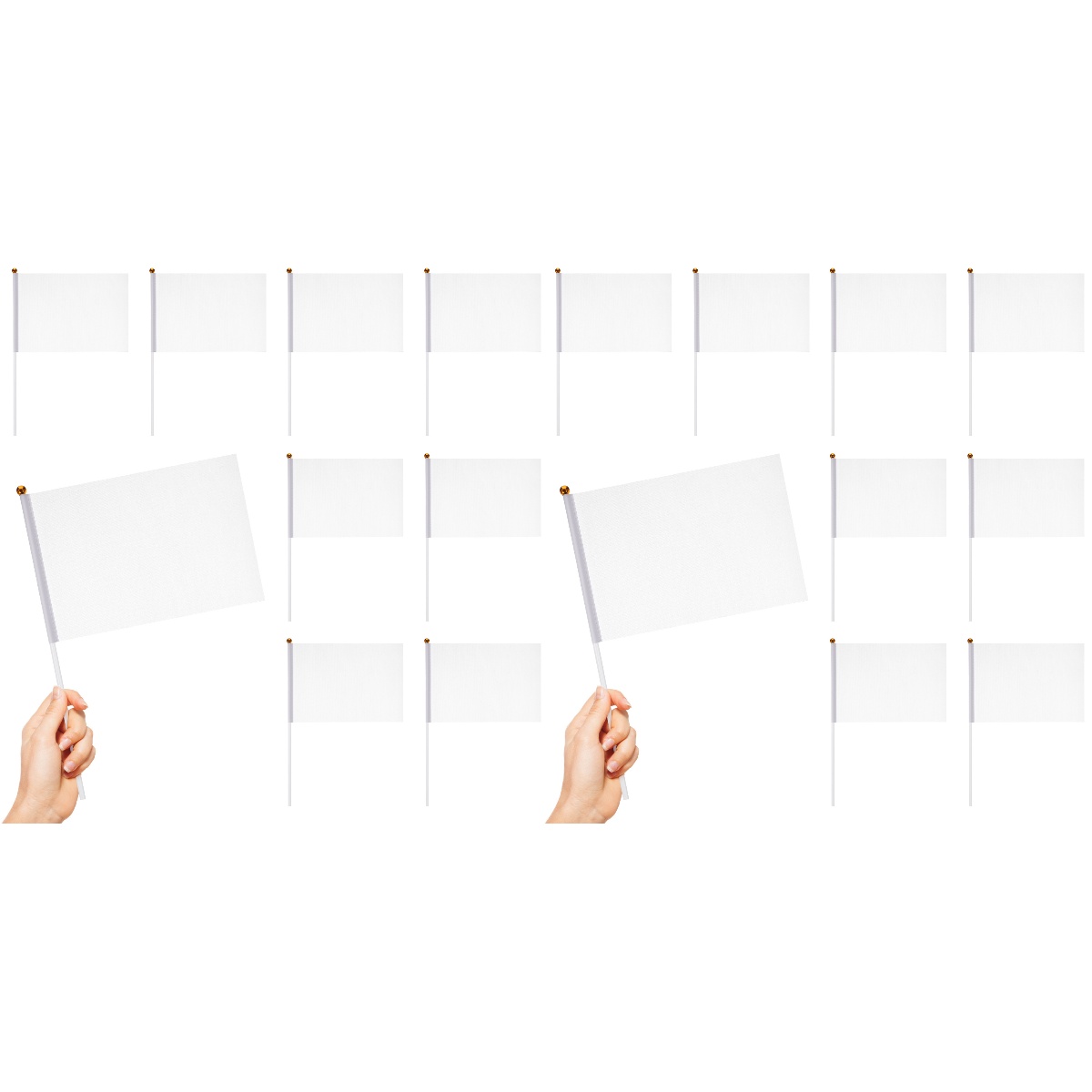 Onaparter 48 Pcs Mini Flags White Decor Custom Banner Landscape Lawn ...