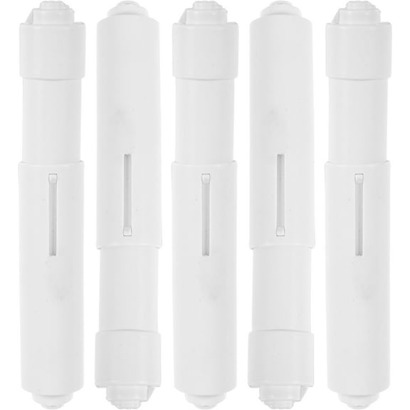 Onaparter 5 Pcs Toilet Paper Holder Replacement Rod Spring Loaded Roller Rollers Tissue White