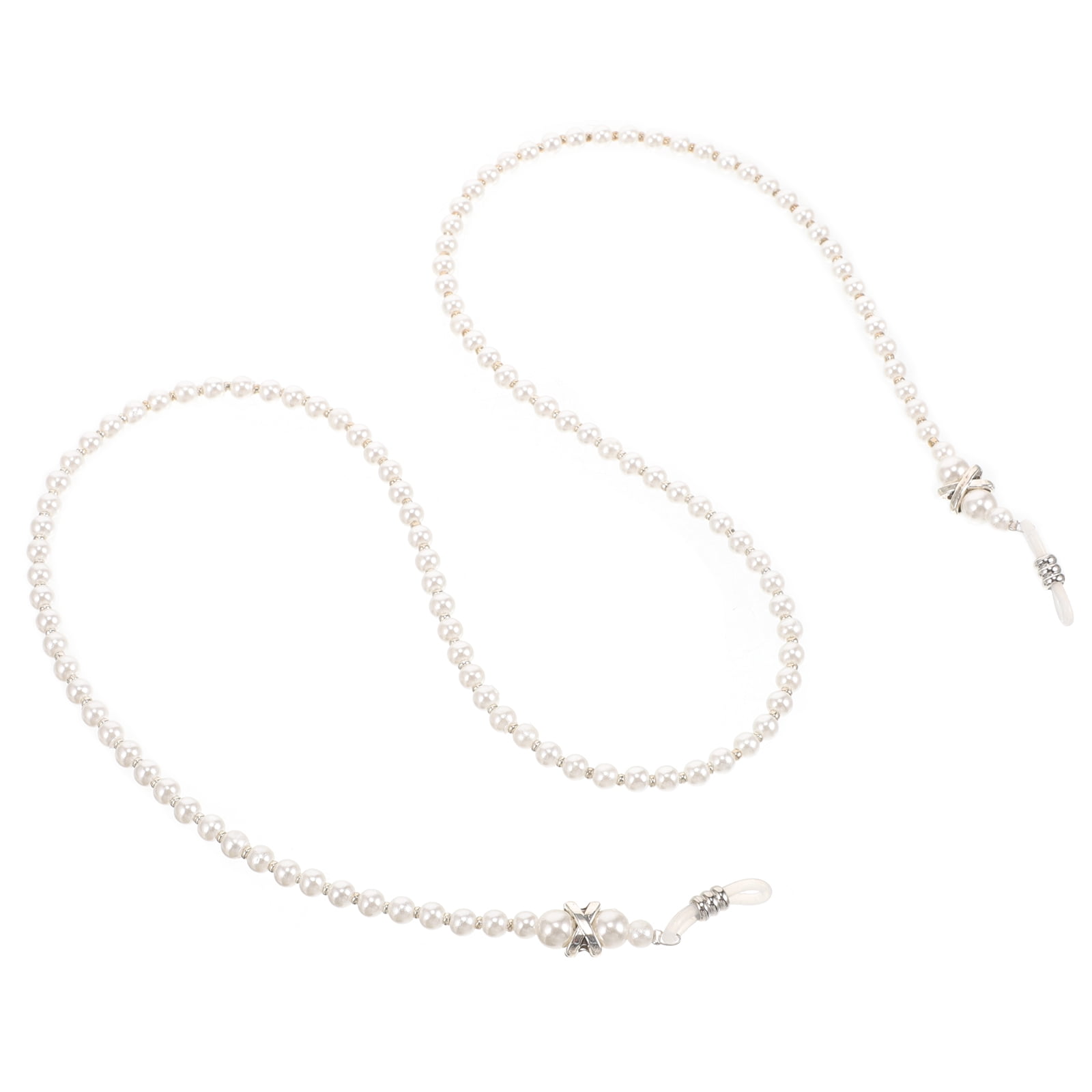 Onaparter Imitation Glasses Chain Necklaces Eyeglasses for Women Strap Holder White