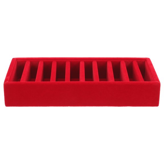 Onaparter Ribbon Storage Box Christmas Craft Holder Sewing Thread Organizer Gift Counter Tray Satin Red