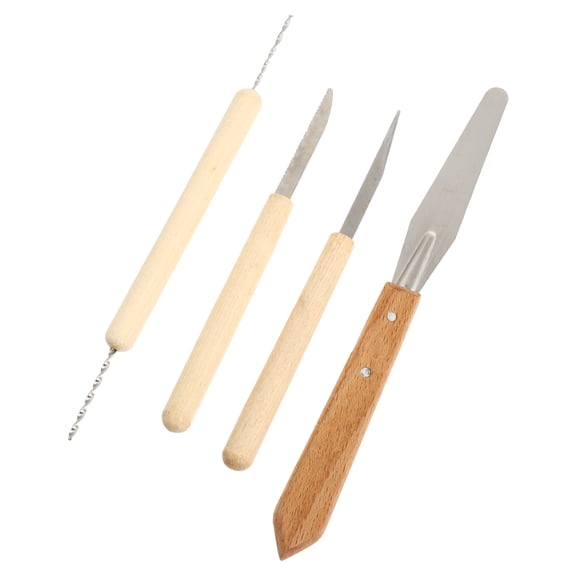 Onaparter Sculpture Tool Sculpting Tools Hand Molding Kit Scraper Craft Modelling Professional Clay Brown