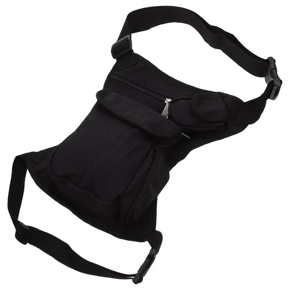 Onaparter Sports Fanny Pack Camping Leg Bag Thigh Canvas Outdoor Pouch Men and Women Travel (Black)