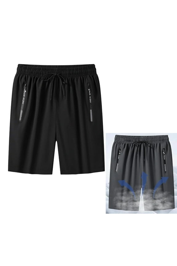 Onavee IcedActive Women's Shorts - Ice Silk Quick Drying Stretch Shorts with Drawstring Elastic Waist Black 2XL