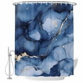 thumbnail image 1 of Onbre Blue Golden Marble Texture Fabric Shower Curtain Abstract Modern Art Washable Shower Curtains for Bathroom, Waterproof Bath Curtain with Hooks Home Decor 36x72in, 1 of 8