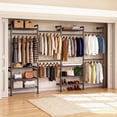 thumbnail image 1 of ROGALIS H4 Wall Mounted Closet System, Expandable Industrial Pipe Clothes Rack Clothing Rack for Hanging Clothes, Heavy Duty Closet Organizers and Storage in Wardrobe Closet, 1 of 9