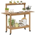 thumbnail image 1 of ROGALIS Outdoor Potting Bench with Sliding Tabletop, Wood Outside Garden Work Table, No Rust/Fade/Break, 1 of 8