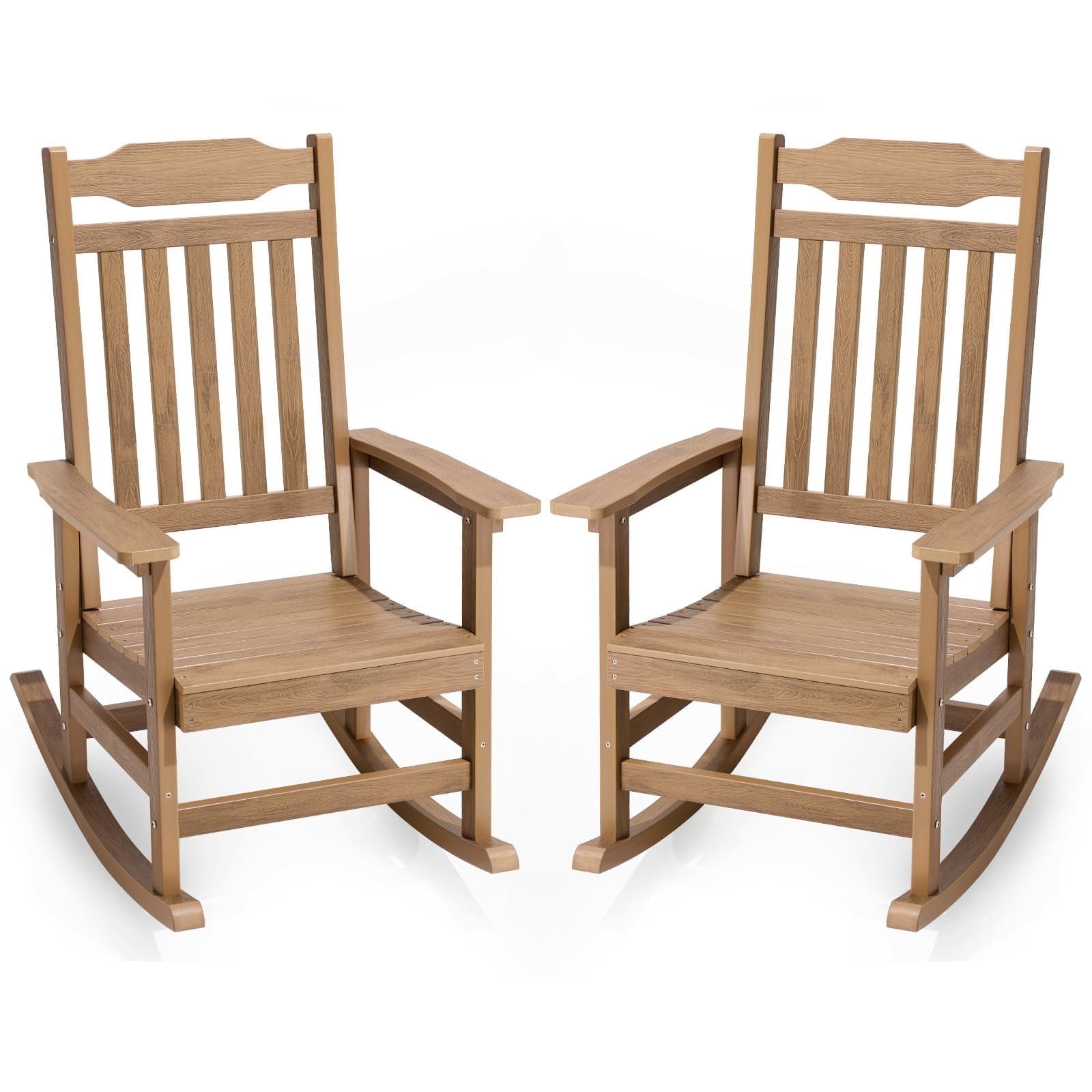 Poly Rocker Onbrill Outdoor Rocking Chair Set of 2, Wooden Outdoor & Indoor Poly ...