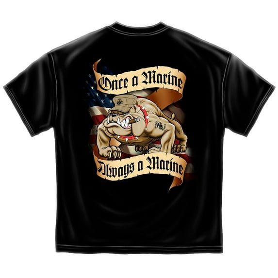 Once A Marine T-shirt by , Black