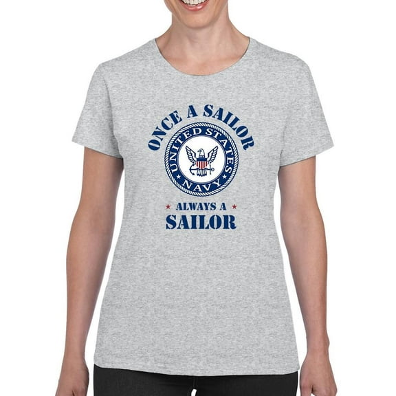 Once A Sailor Always A Sailor T-Shirt Women -Navy Designs, Female 4X-Large