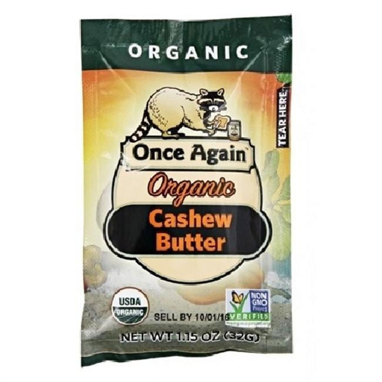 Once Again 1.15 oz Organic Cashew Butter Squeeze Pack of 10