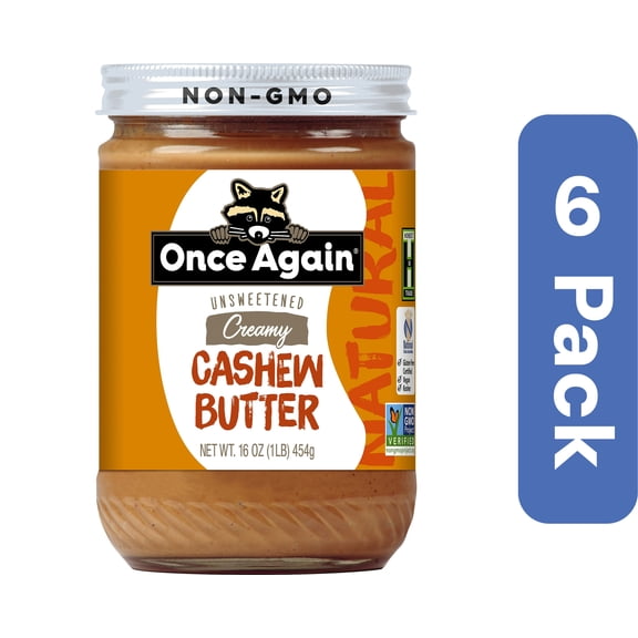 Once Again Butter Cashew Unsalted 16 oz (Pack Of 6)