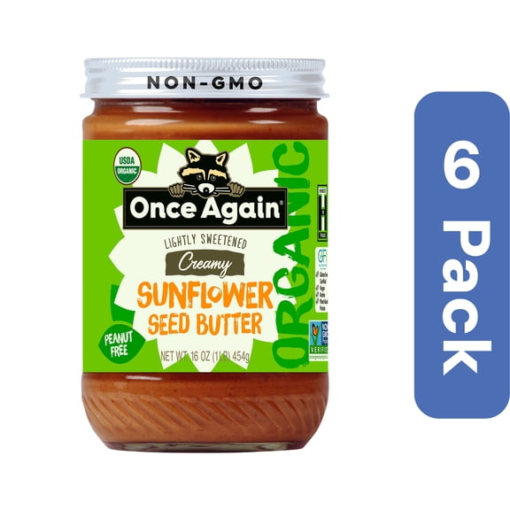 Once Again Butter Sunflower Unsalted No Sugar Organic 16 oz (Pack Of 6)