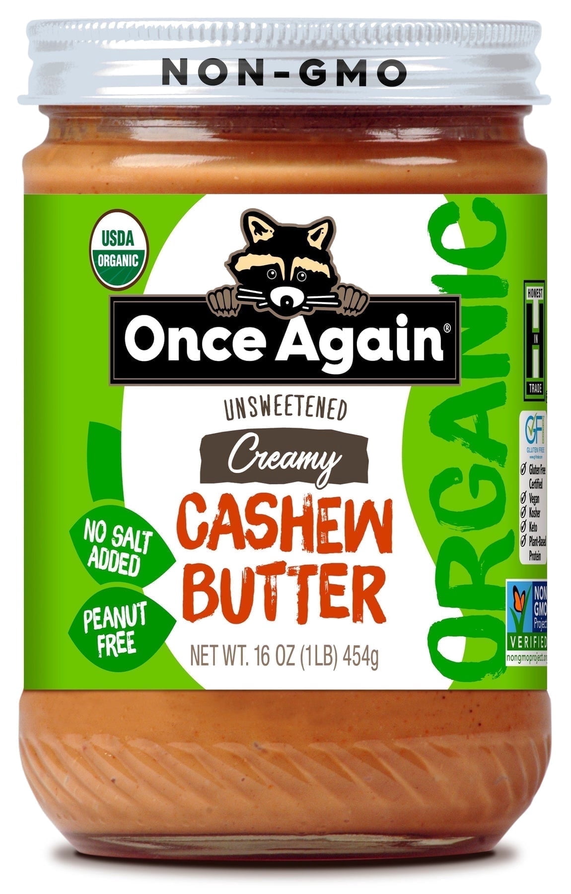 Once Again Cashew Butter Creamy Unsweetened 16 oz Pack of 4