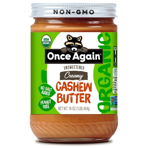 Once Again Cashew Butter Creamy Unsweetened 16 oz Pack of 4
