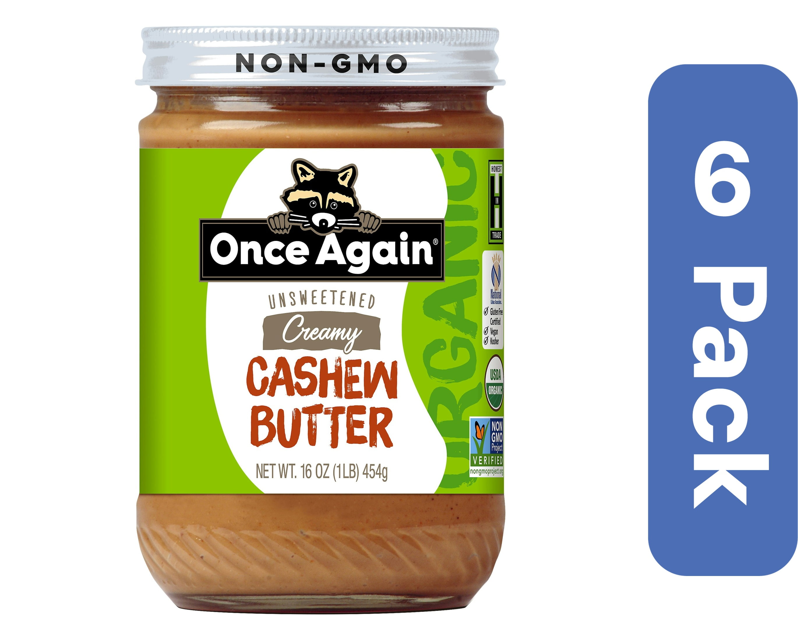Once Again Cashew Butter Toasted 16 oz (Pack Of 6)