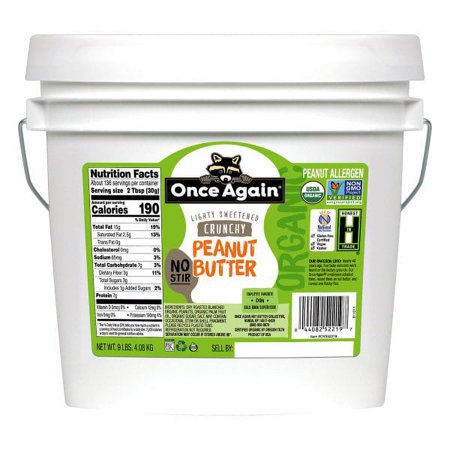 Once Again Lighty Sweetened Crunchy Organic Peanut Butter 9 lb