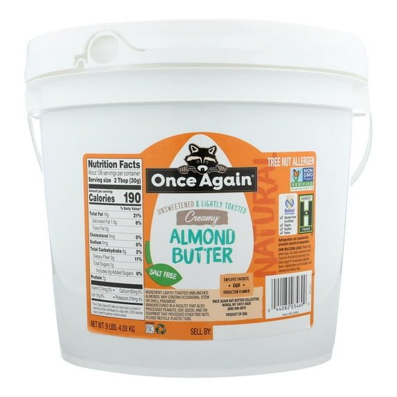 Once Again Natural Butter Smooths Almond - Single Bulk Item - 9LB