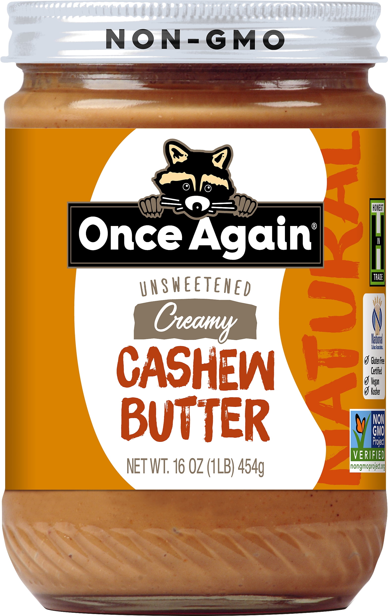 Once Again Natural Creamy Unsweetened Cashew Butter 16 oz