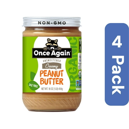 Once Again Organic Smooth Peanut Butter 16 oz (Pack Of 4)