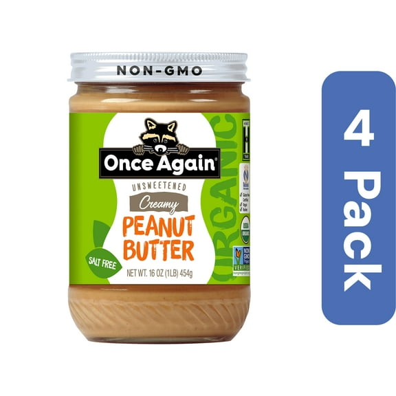Once Again Organic Smooth Peanut Butter 16 oz (Pack Of 4)