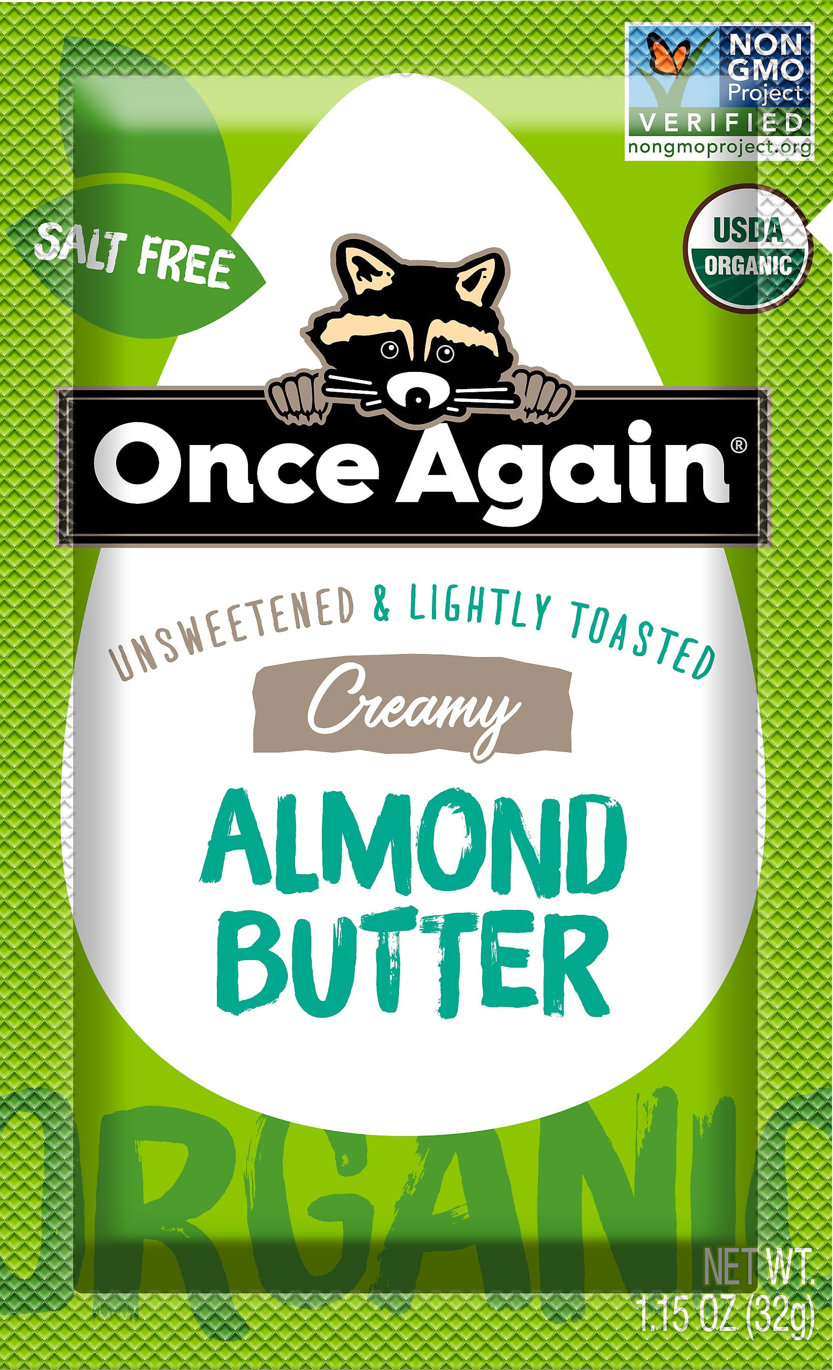 Once Again Organic Unsweetened & Lightly Toasted Creamy Almond Butter 1.15 oz