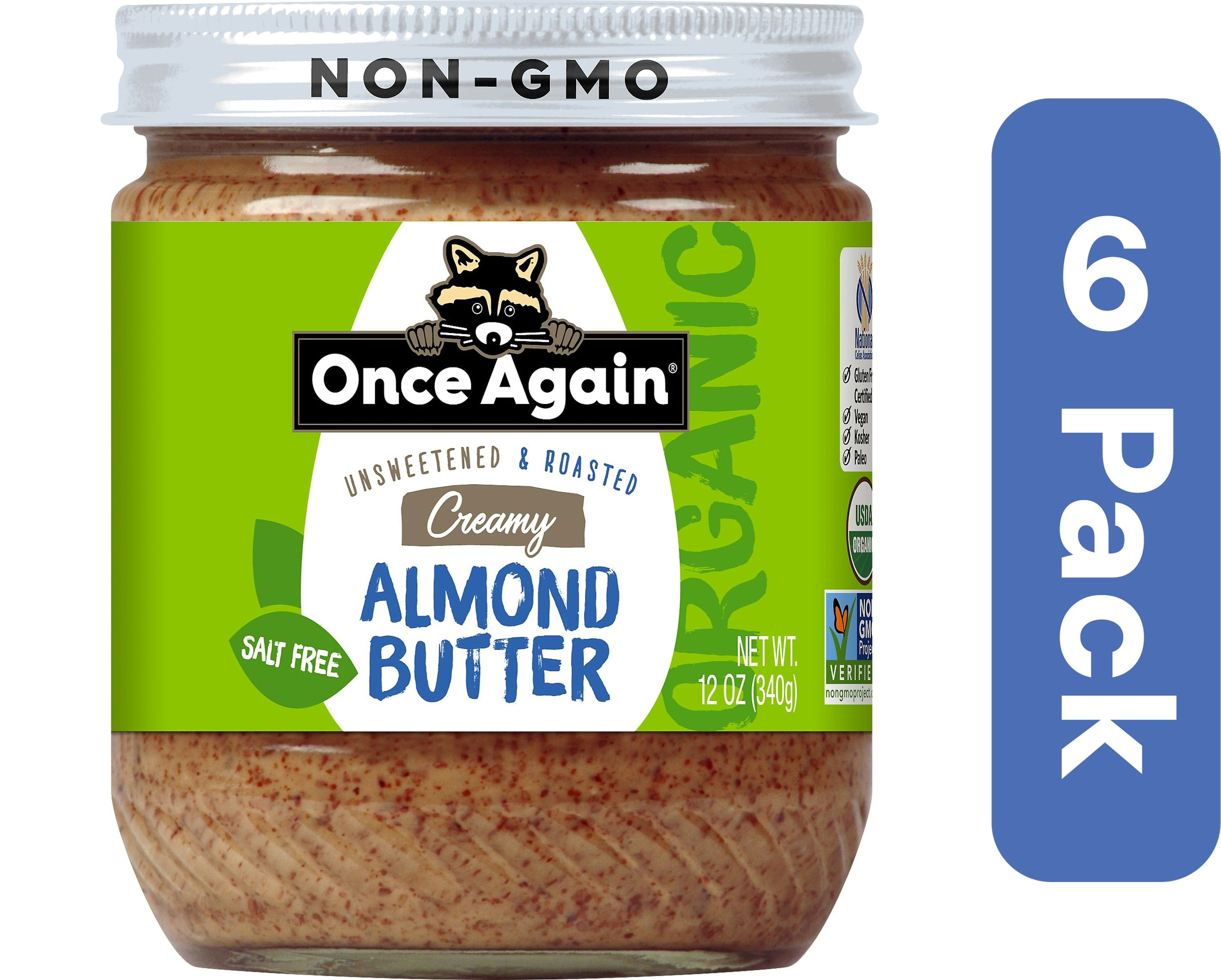 Once Again Smooth Organic Almond Butter 12 oz (Pack Of 6)