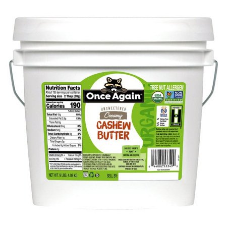 Once Again Unsweetended Creamy Organic Cashew Butter 9 lb