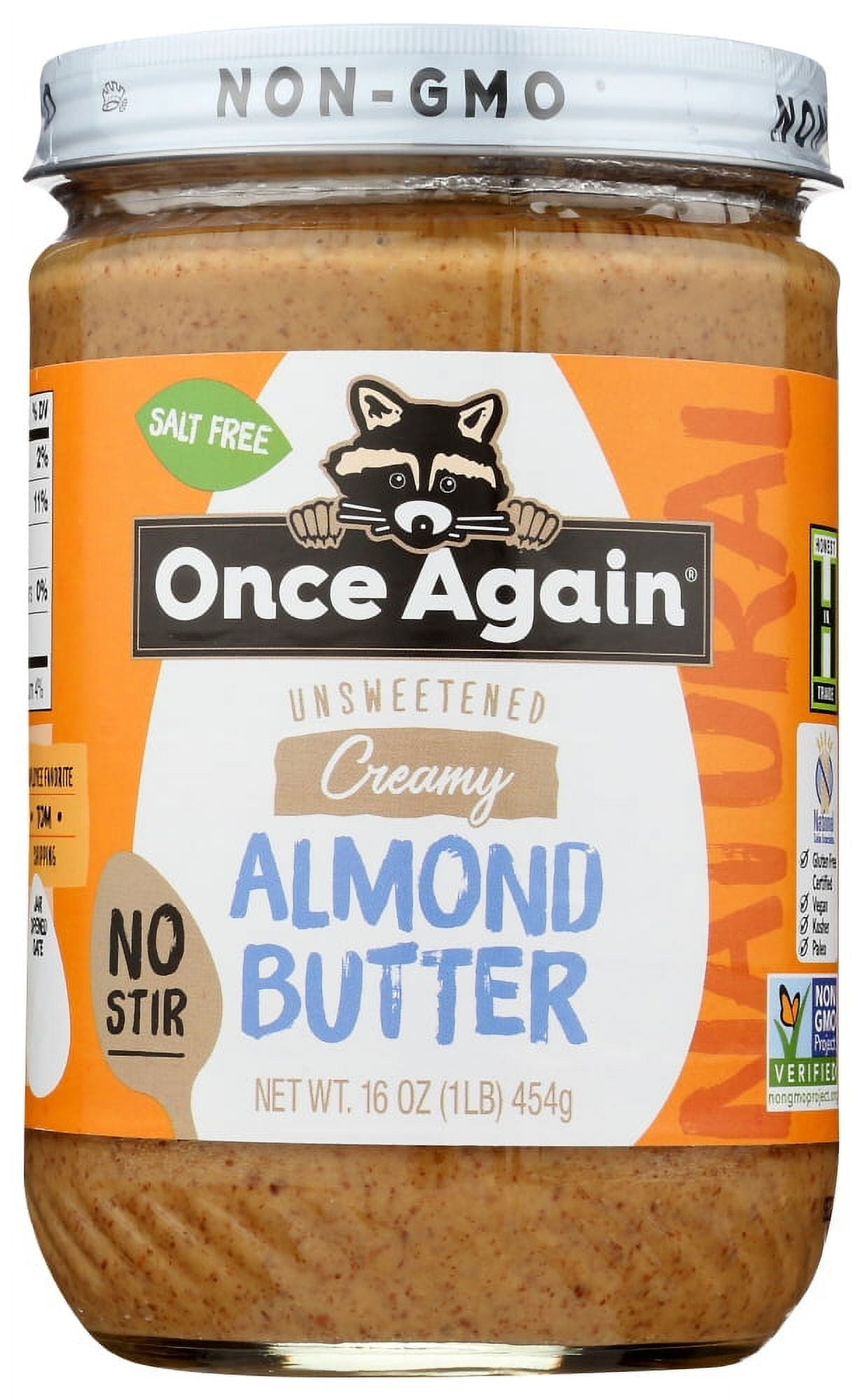 Once Again Unsweetened & Roasted Creamy Almond Butter 16 oz